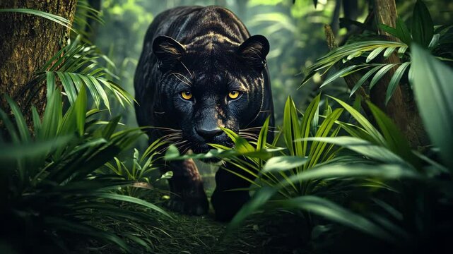 Black Panther in the Jungle