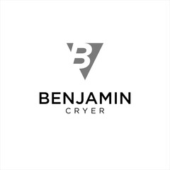 Obraz premium Benjamin Cryer Logo with Letter B in Triangle