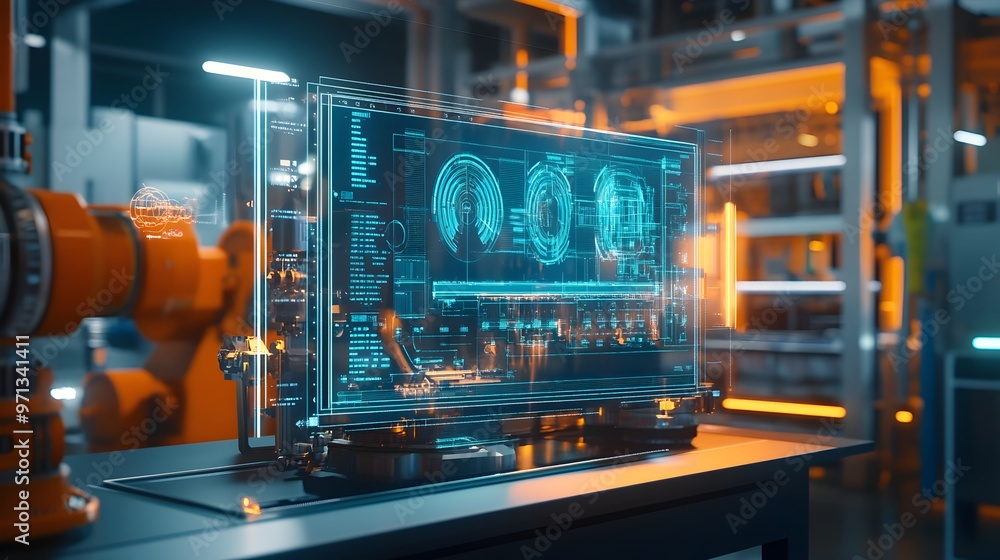 Poster Real-time data analysis and visual representation on a modern,advanced computer interface,showcasing complex intelligence,and data-driven insights for business,finance,and technology applications.