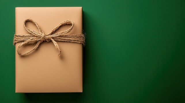 Eco-Friendly Packaging, a sustainable cardboard box with natural wrapping, Environmentally conscious, organic vibes