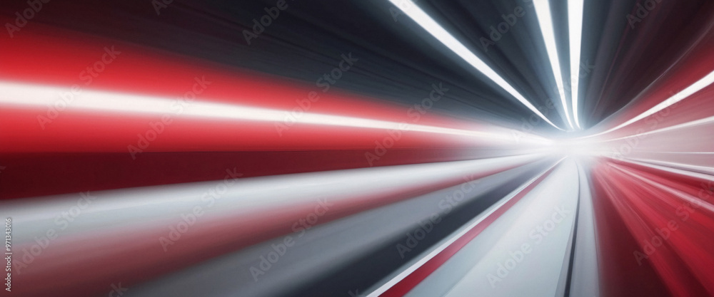 Sticker abstract red and white speed lines background technology motion concept