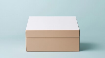 Product Branding Mockup, a plain kraft box with blank white packaging for customizable designs, Clean canvas, brand concept