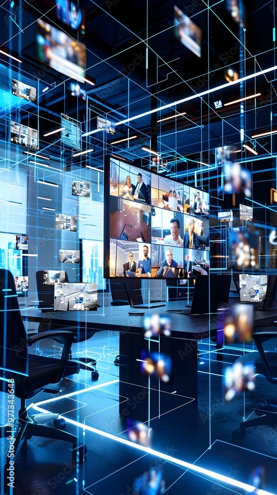 Poster virtual collaborative workspace with real time translation for global teams