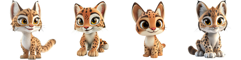 Fototapeta premium A playful collection of adorable cartoon cubs featuring unique designs and expressions, perfect for children's media.