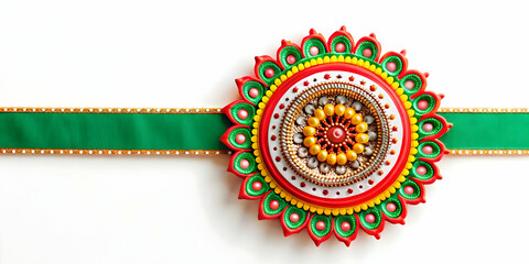 3D Rangoli Border with Festive Ribbon and Generous Copy Space for Celebrations | Minimalist Frame Design for Invites