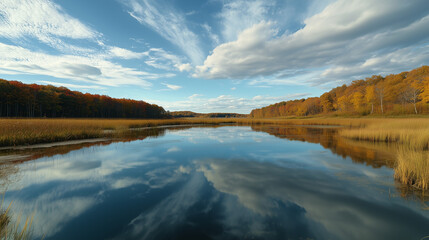 Fototapeta premium Landscape with lake