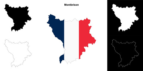 Montbrison arrondissement outline map set