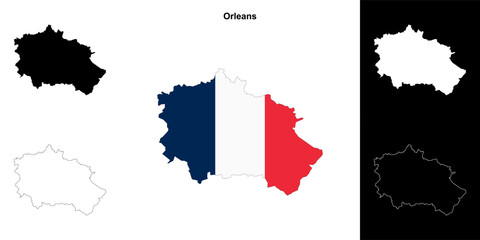 Orleans arrondissement outline map set