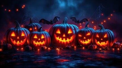 Obraz premium Halloween party flyer with bold text