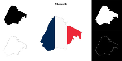 Ribeauville arrondissement outline map set