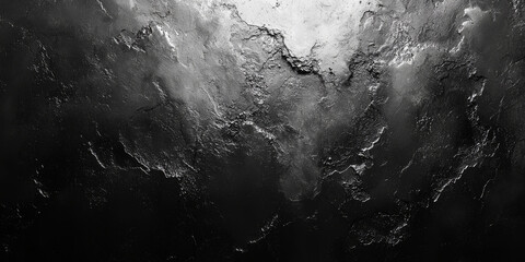 Abstract black and white texture with a rough, textured surface.