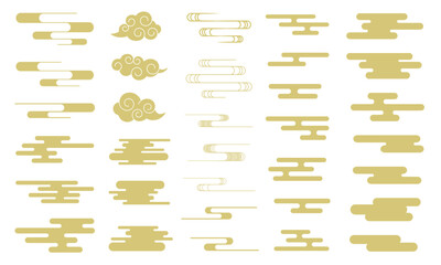 ベクター 日本の雲 エ霞文 セット