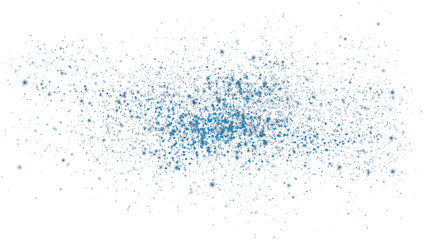 Blue glowing light effect with many glitter particles. Starry cloud with dust. Magic christmas decoration. Luminous bokeh softly shimmering blue light. Light abstract glowing lights. PNG.
