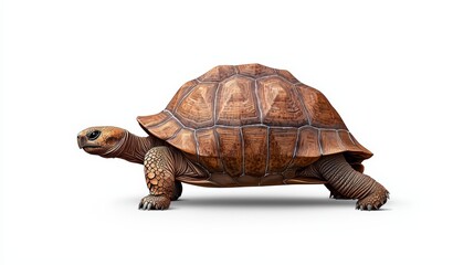 Obraz premium A detailed close-up of a tortoise, showcasing its unique texture and sturdy shell. Ideal for wildlife and nature themes.