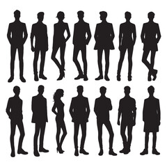 Working man vector in different poses.