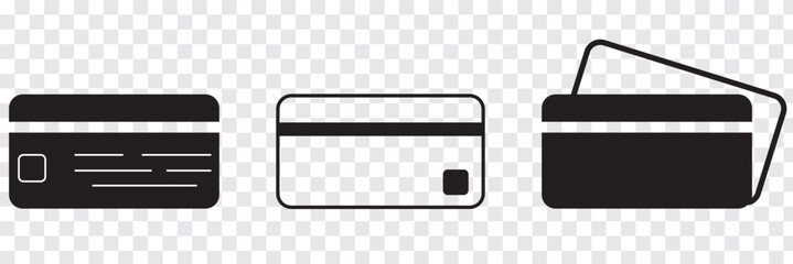 Credit card icon set. Credit card payment icon vector