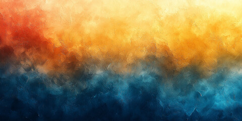 Abstract art with a cool blue and warm orange color scheme.