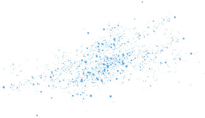 Obraz premium Blue glowing light effect with many glitter particles. Starry cloud with dust. Magic christmas decoration. Luminous bokeh softly shimmering blue light. Light abstract glowing lights. PNG. 