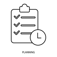 planning concept line icon. Simple element illustration. planning concept outline symbol design.