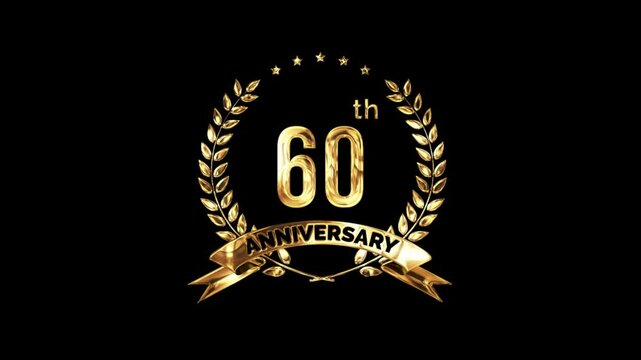 60th Anniversary Celebration. Golden 60 Year Anniversary Animation