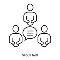 group talk concept line icon. Simple element illustration. group talk concept outline symbol design.