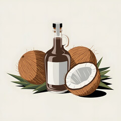 Naklejka premium coconut illustration