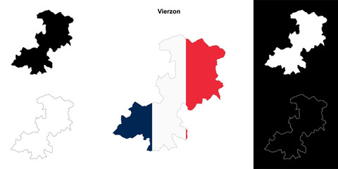 Vierzon arrondissement outline map set