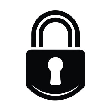 Padlock Icon Vector on White Background Cartoon Style Vector 