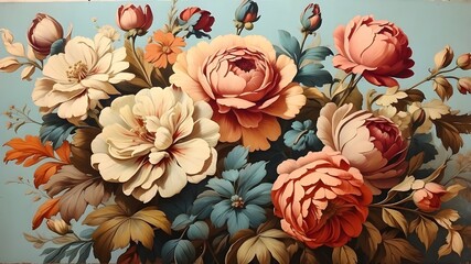 beautifull flowers painting background