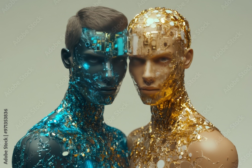 Poster cybernetic ethics sensor fusion biohacking cybernetic regulation and artificial synapse two gold and