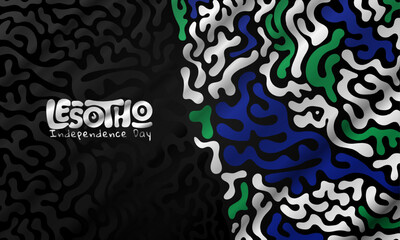 Simple fluid of green white blue and black design for lesotho independence day