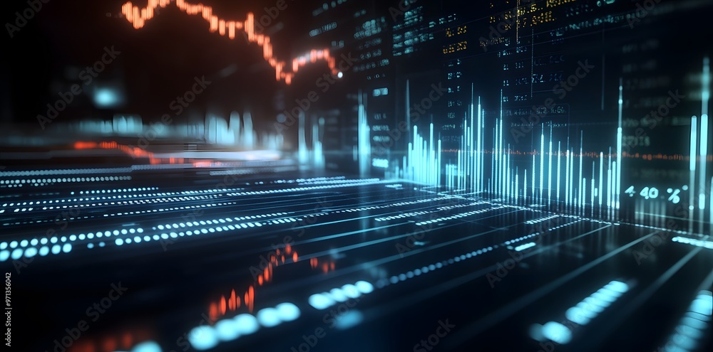 Poster abstract digital data visualization