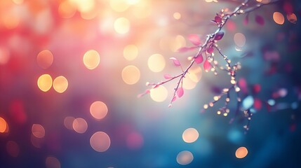 Branch with bokeh lights