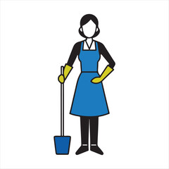 Woman Cleaner vector