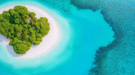 Bird's Eye View of Sandy Beaches and Crystal-Clear Water