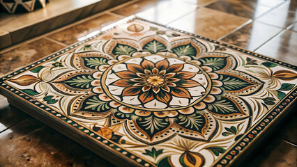 Eco-Friendly Watercolor Rangoli Mandala Tiles | Seamless Patterns with Upcycled Fabrics & Natural Dyes for Serene Backgrounds