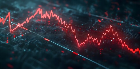 Red Line Graph on Dark Background