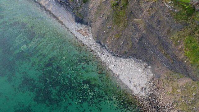 Aerial view of Porth Ceiriad's stunning cliffs on the Llyn Peninsula, North Wales