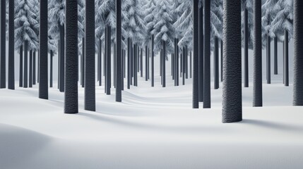 How does the snowy forest setting enhance the feeling of isolation and focus, making it an ideal visual for storytelling about solitude and self-reflection