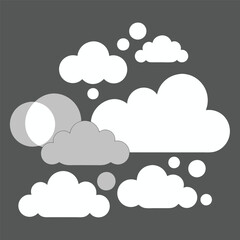 cloud vector set collection for clipart design, hand-drawn cloud vector illustrations.