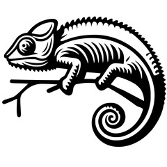 Beautiful chameleon silhouette