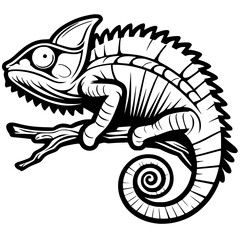 Beautiful chameleon silhouette © Breck