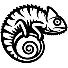 Beautiful chameleon silhouette