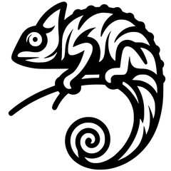 Beautiful chameleon silhouette