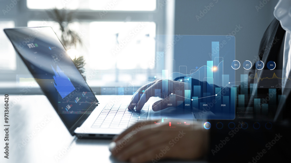 Leinwandbilder business arrow chart diagram, growth strategy and achieving goals with the rising arrow.business str