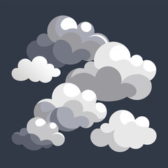 cloud vector set collection for clipart design, hand-drawn cloud vector illustrations.