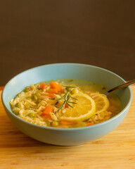 Chicken Soup with Lemon and Orzo - Cozy Homemade Cooking