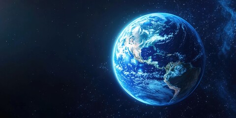 Obraz premium A blue planet with a white star in the background