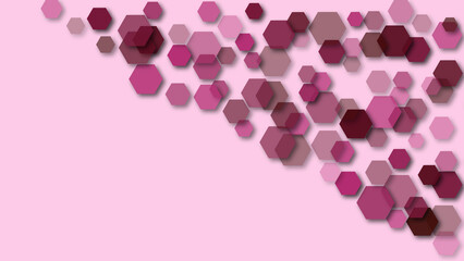 Modern abstract hexagon pattern in hues on a light and dark background, perfect for tech and minimalist designs.