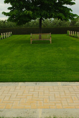 Canadian War Cemetery Moro River Ortona, Costa dei Trabocchi, Abruzzo - A bench in the cemetery oasis